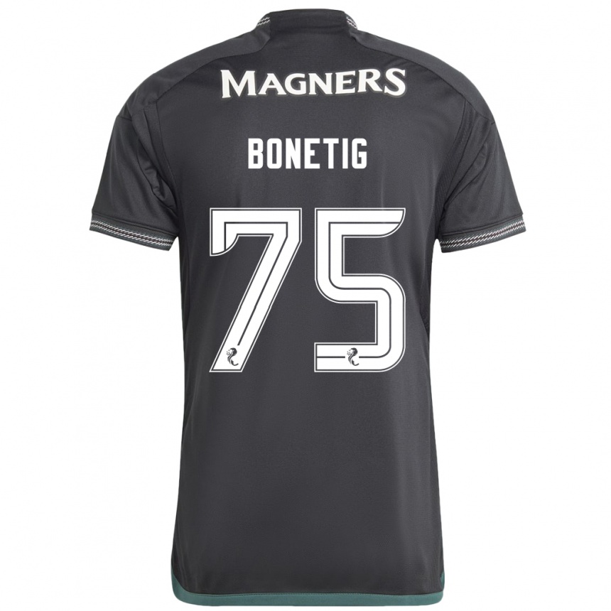 Kids Football Liam Bonetig #75 Black Away Jersey 2023/24 T-Shirt Canada