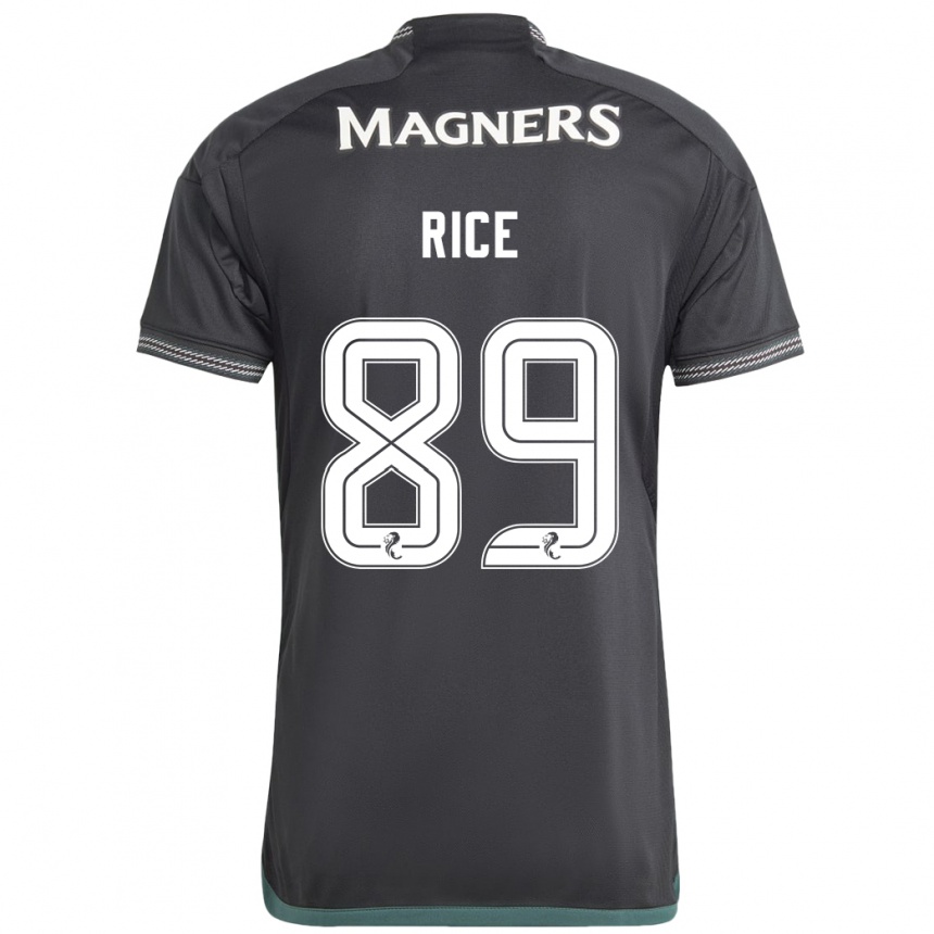 Kids Football Aidan Rice #89 Black Away Jersey 2023/24 T-Shirt Canada