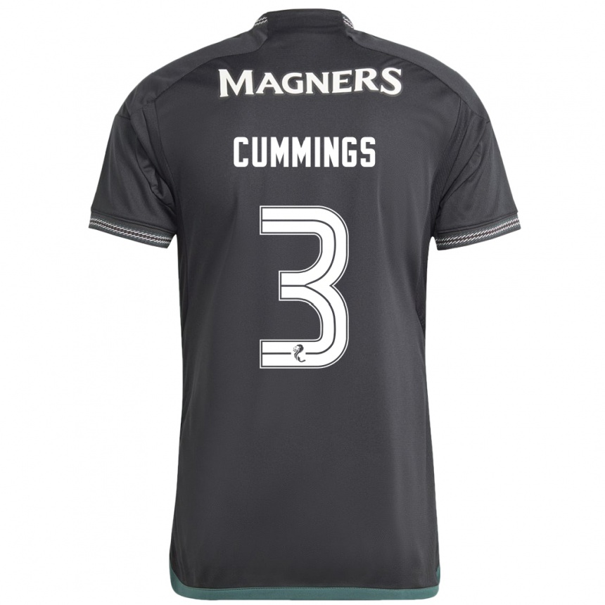 Kids Football Sydney Cummings #3 Black Away Jersey 2023/24 T-Shirt Canada