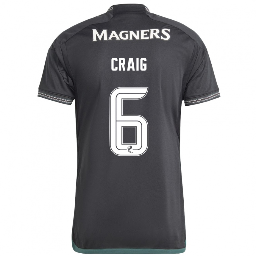 Kids Football Chloe Craig #6 Black Away Jersey 2023/24 T-Shirt Canada