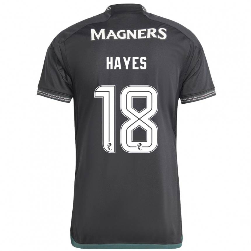 Kids Football Caitlin Hayes #18 Black Away Jersey 2023/24 T-Shirt Canada