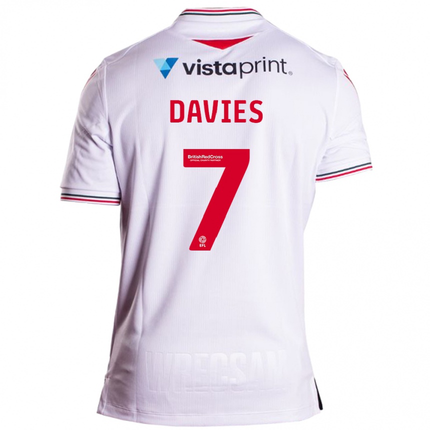 Enfant Football Maillot Jordan Davies #7 Blanc Tenues Extérieur 2023/24 Canada