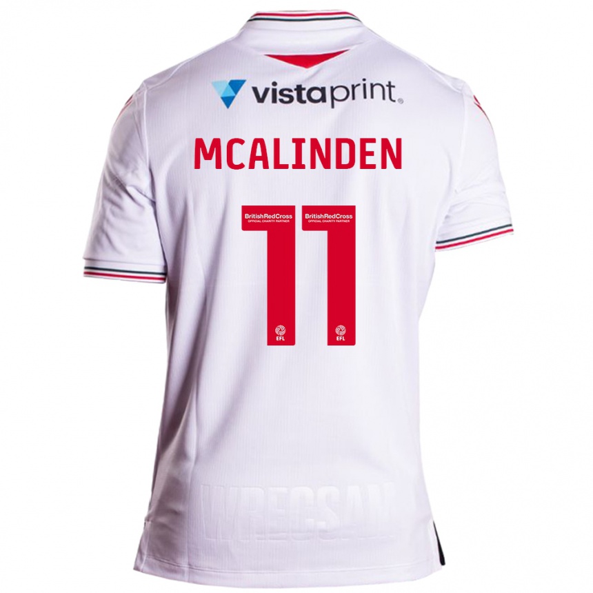 Kids Football Liam Mcalinden #11 White Away Jersey 2023/24 T-Shirt Canada