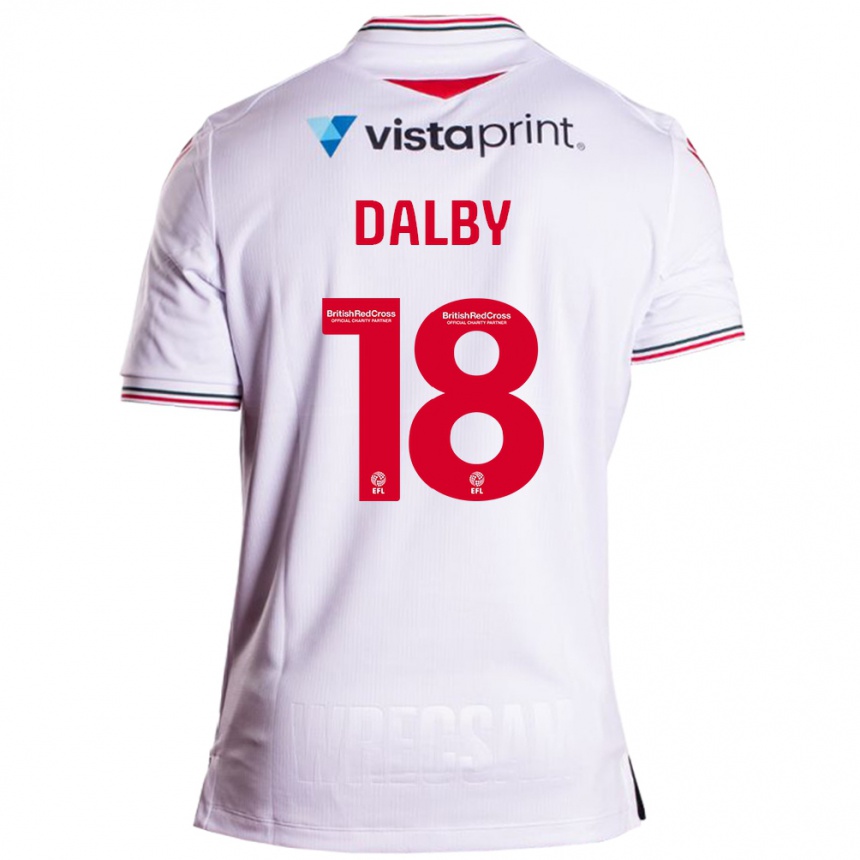 Kids Football Sam Dalby #18 White Away Jersey 2023/24 T-Shirt Canada