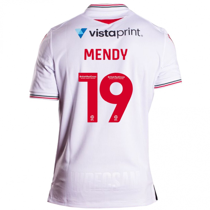 Kids Football Jacob Mendy #19 White Away Jersey 2023/24 T-Shirt Canada