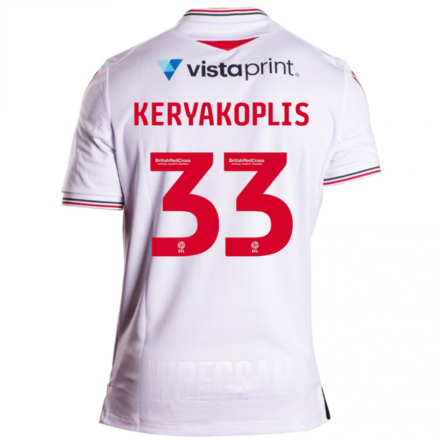 Kids Football Hannah Keryakoplis #33 White Away Jersey 2023/24 T-Shirt Canada