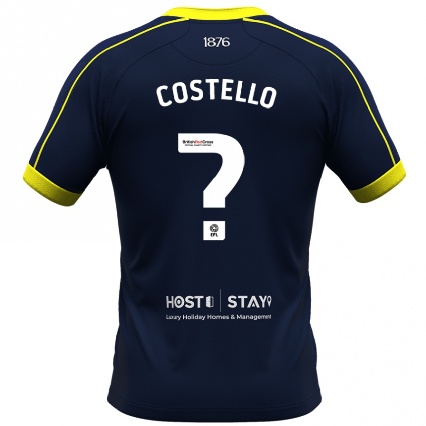 Kids Football Jd Costello #0 Navy Away Jersey 2023/24 T-Shirt Canada