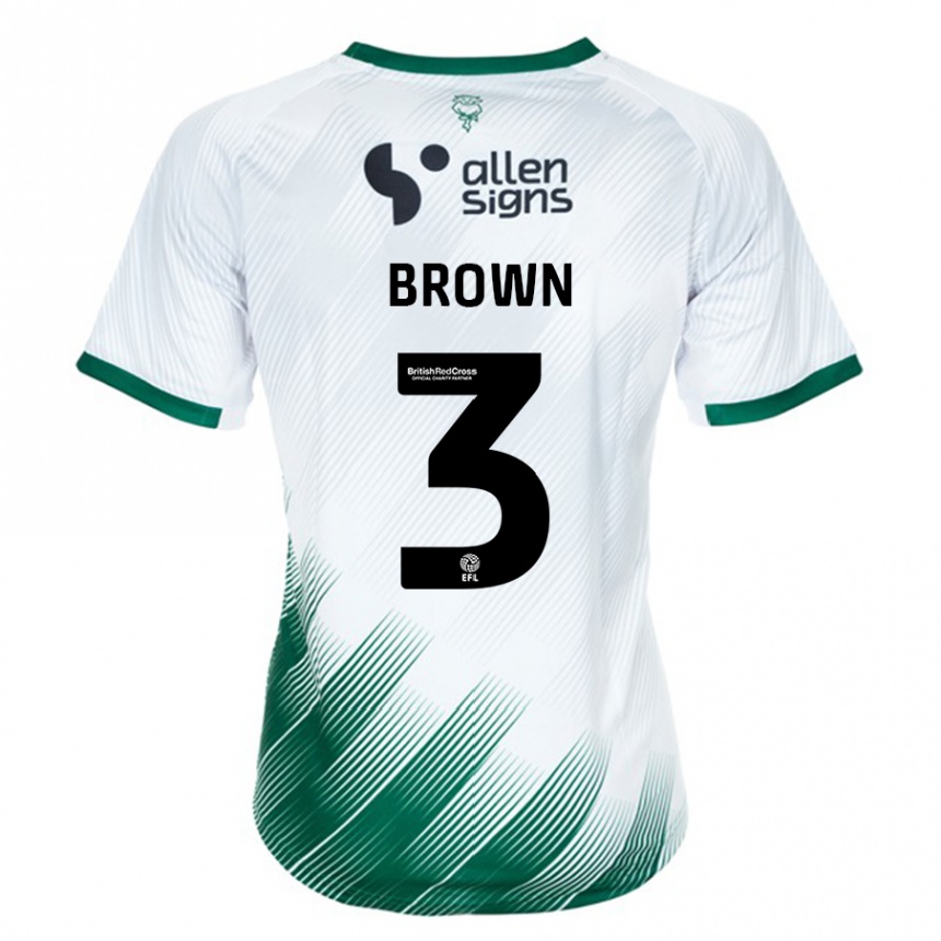 Kids Football Jaden Brown #3 White Away Jersey 2023/24 T-Shirt Canada