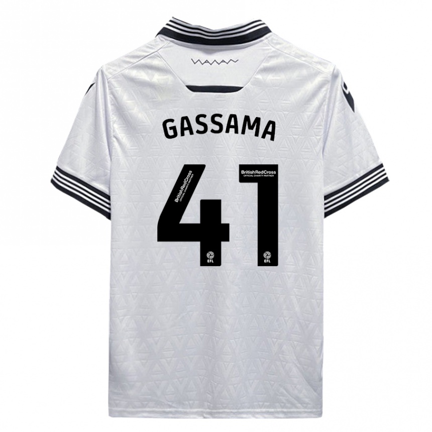 Kids Football Djeidi Gassama #41 White Away Jersey 2023/24 T-Shirt Canada