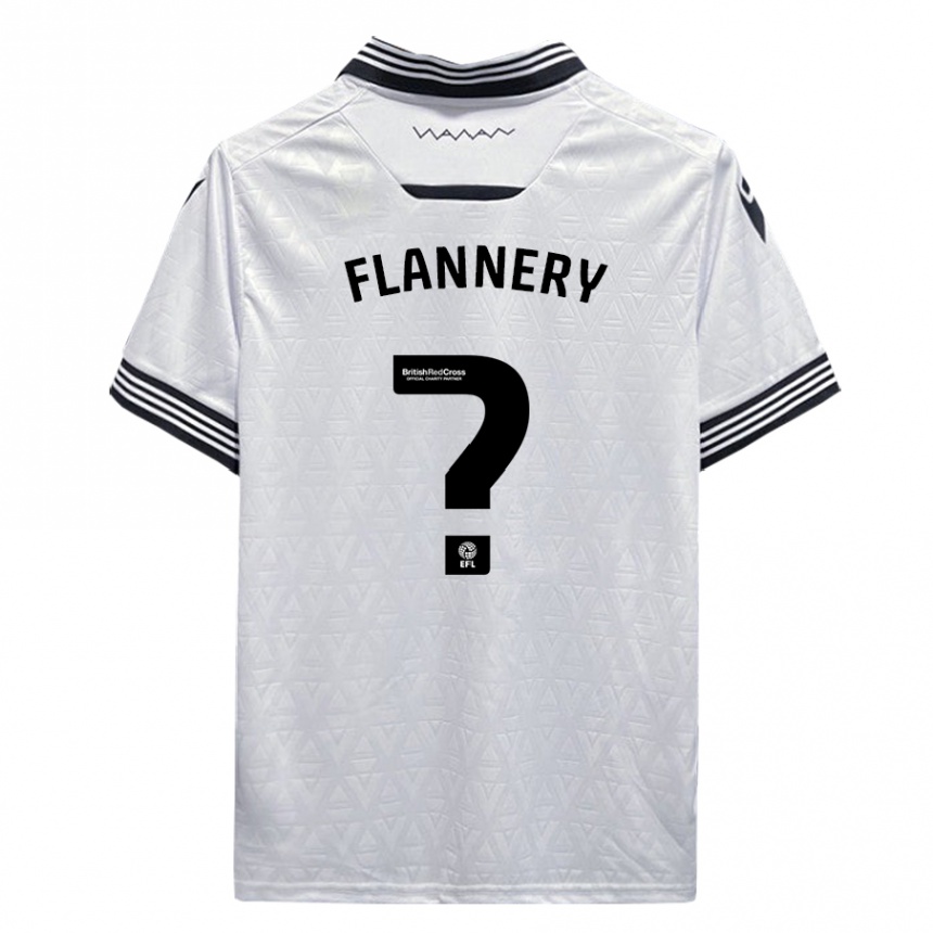 Kids Football Cian Flannery #0 White Away Jersey 2023/24 T-Shirt Canada