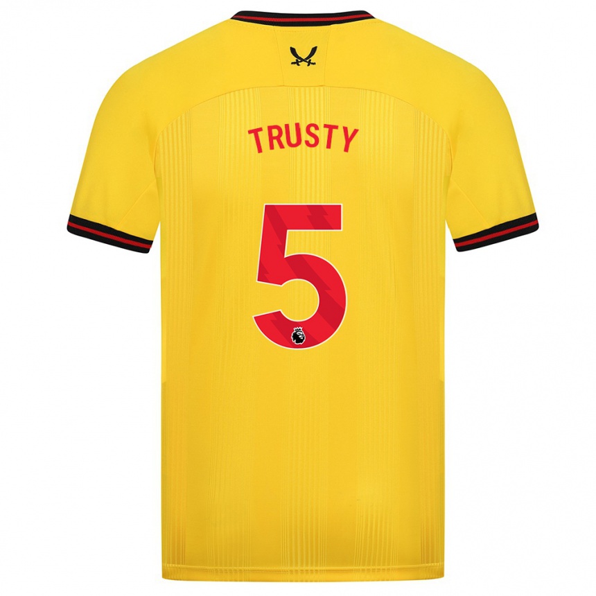 Kids Football Auston Trusty #5 Yellow Away Jersey 2023/24 T-Shirt Canada