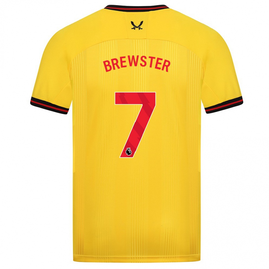 Kids Football Rhian Brewster #7 Yellow Away Jersey 2023/24 T-Shirt Canada