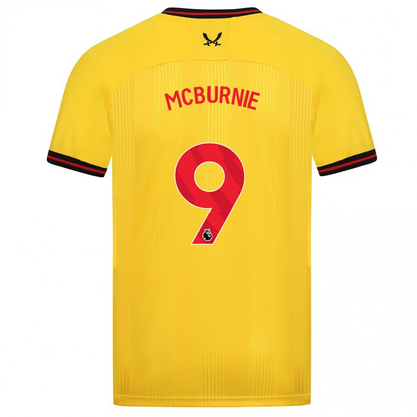 Kids Football Oli Mcburnie #9 Yellow Away Jersey 2023/24 T-Shirt Canada