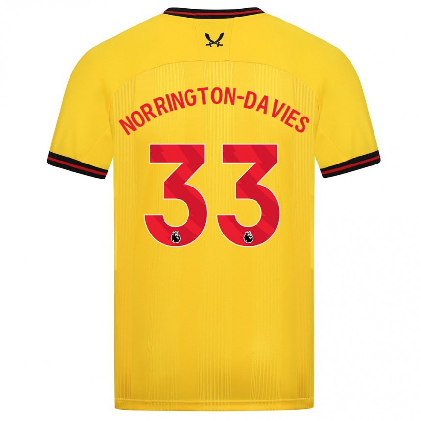 Kids Football Rhys Norrington-Davies #33 Yellow Away Jersey 2023/24 T-Shirt Canada