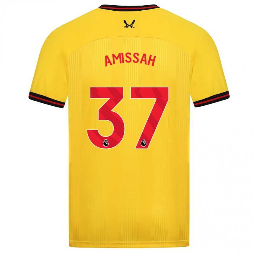 Kids Football Jordan Amissah #37 Yellow Away Jersey 2023/24 T-Shirt Canada