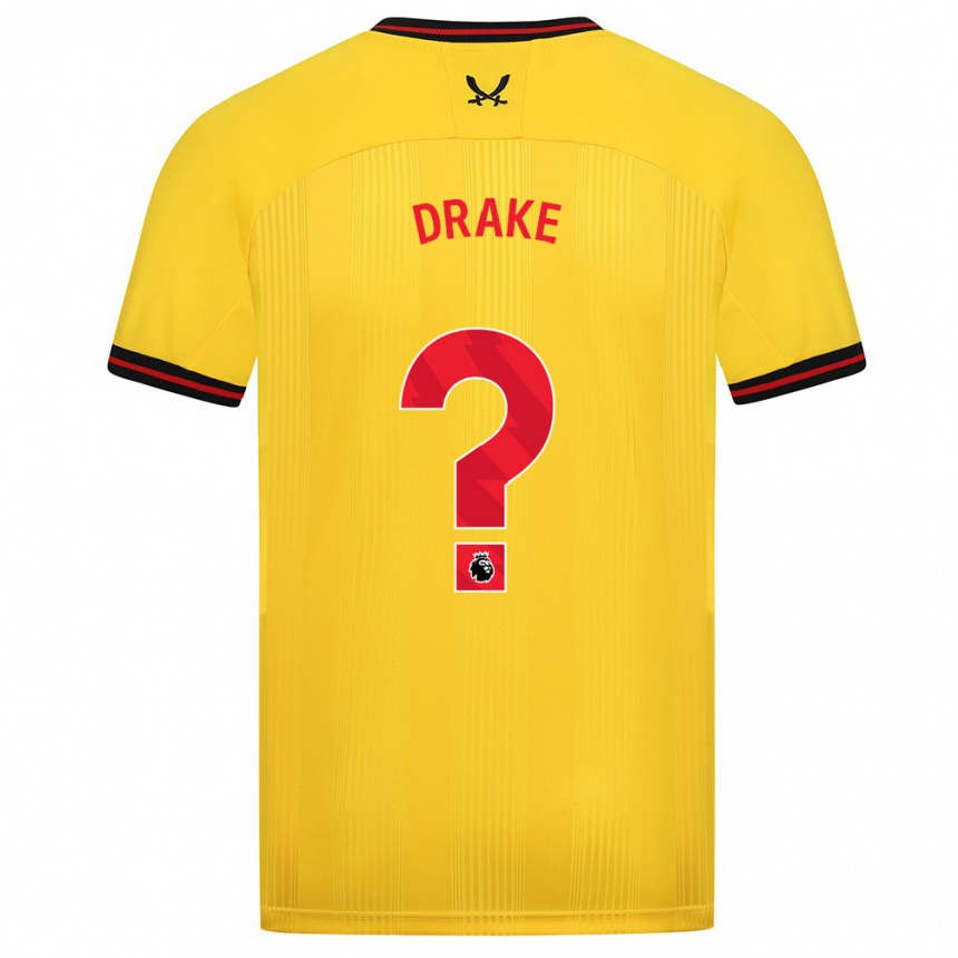 Kids Football Ben Drake #0 Yellow Away Jersey 2023/24 T-Shirt Canada