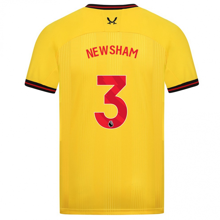 Kids Football Charlotte Newsham #3 Yellow Away Jersey 2023/24 T-Shirt Canada