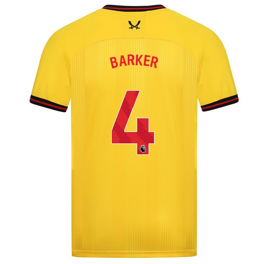 Kids Football Sophie Barker #4 Yellow Away Jersey 2023/24 T-Shirt Canada