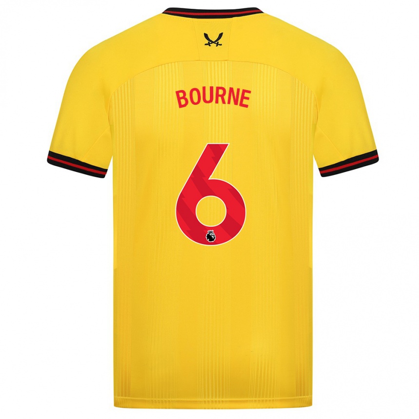 Kids Football Tara Bourne #6 Yellow Away Jersey 2023/24 T-Shirt Canada