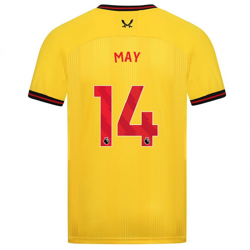 Kids Football Ellie May #14 Yellow Away Jersey 2023/24 T-Shirt Canada