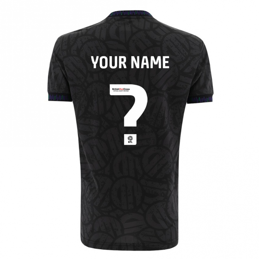 Enfant Football Maillot Votre Nom #0 Noir Tenues Extérieur 2023/24 Canada