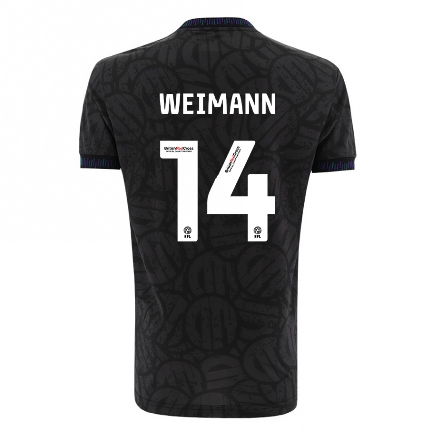 Kids Football Andreas Weimann #14 Black Away Jersey 2023/24 T-Shirt Canada