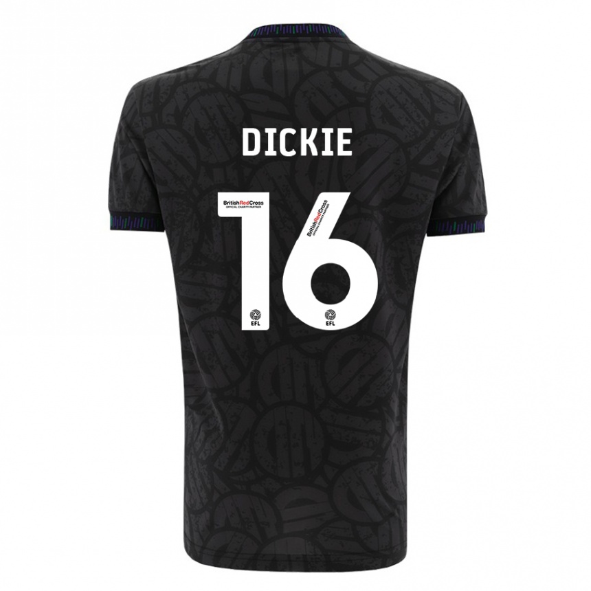 Kids Football Rob Dickie #16 Black Away Jersey 2023/24 T-Shirt Canada