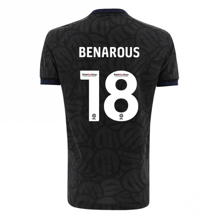 Kids Football Ayman Benarous #18 Black Away Jersey 2023/24 T-Shirt Canada