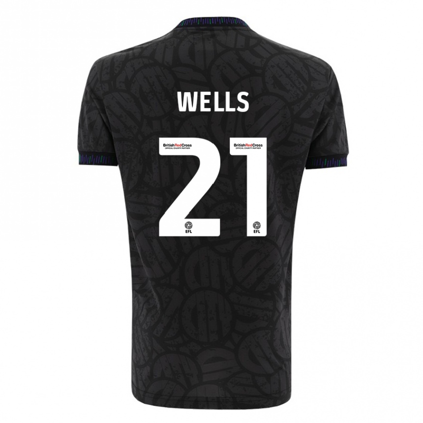 Enfant Football Maillot Nahki Wells #21 Noir Tenues Extérieur 2023/24 Canada