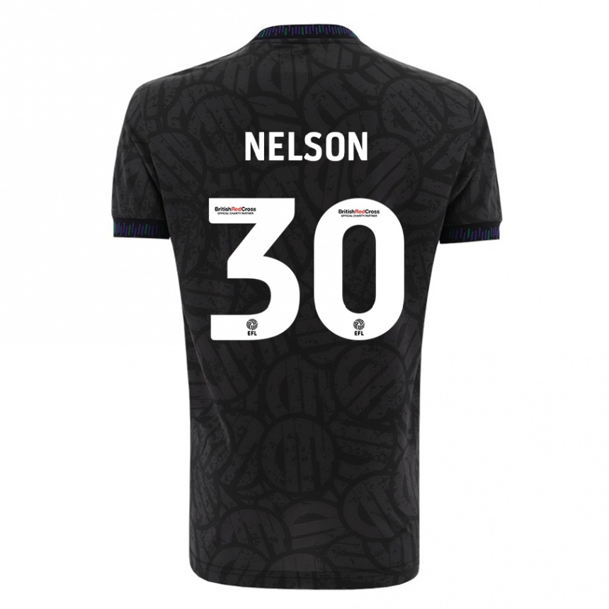 Kids Football Raekwon Nelson #30 Black Away Jersey 2023/24 T-Shirt Canada