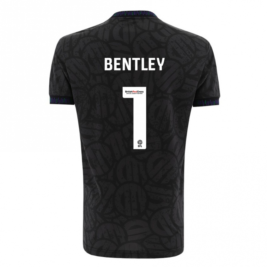 Kids Football Fran Bentley #1 Black Away Jersey 2023/24 T-Shirt Canada