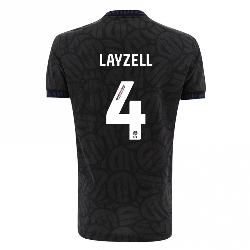 Kids Football Naomi Layzell #4 Black Away Jersey 2023/24 T-Shirt Canada