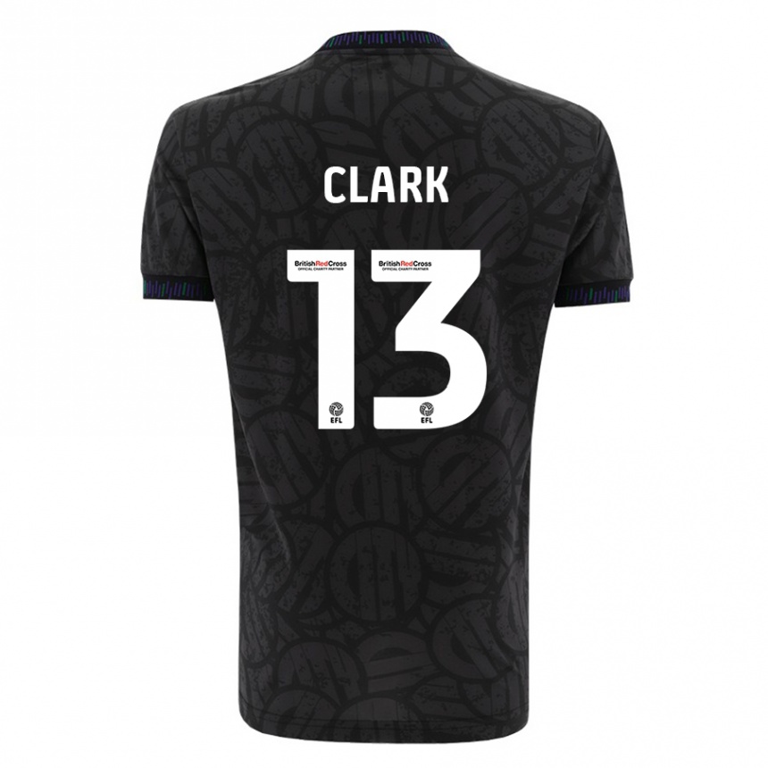 Kids Football Olivia Clark #13 Black Away Jersey 2023/24 T-Shirt Canada