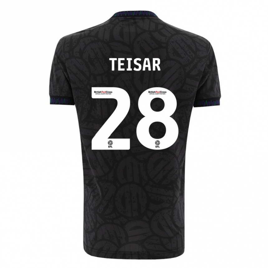 Kids Football Tianna Teisar #28 Black Away Jersey 2023/24 T-Shirt Canada