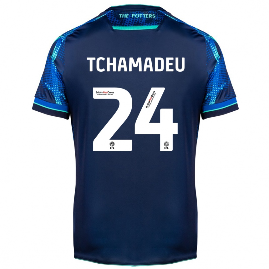 Kids Football Junior Tchamadeu #24 Navy Away Jersey 2023/24 T-Shirt Canada