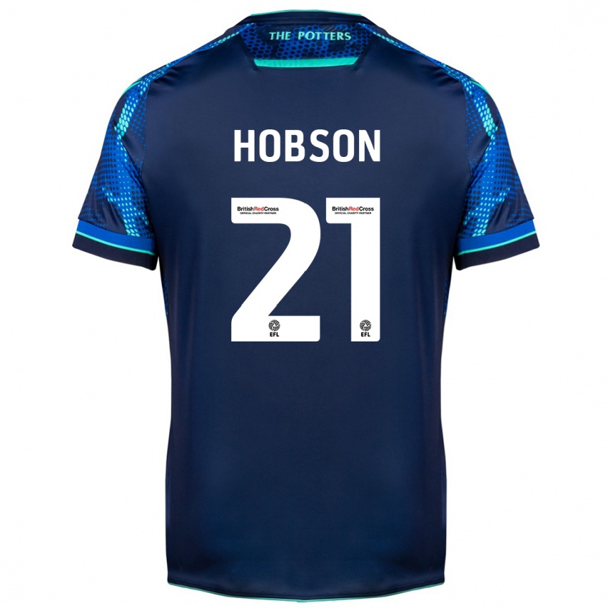 Kids Football Elizabeth Hobson #21 Navy Away Jersey 2023/24 T-Shirt Canada