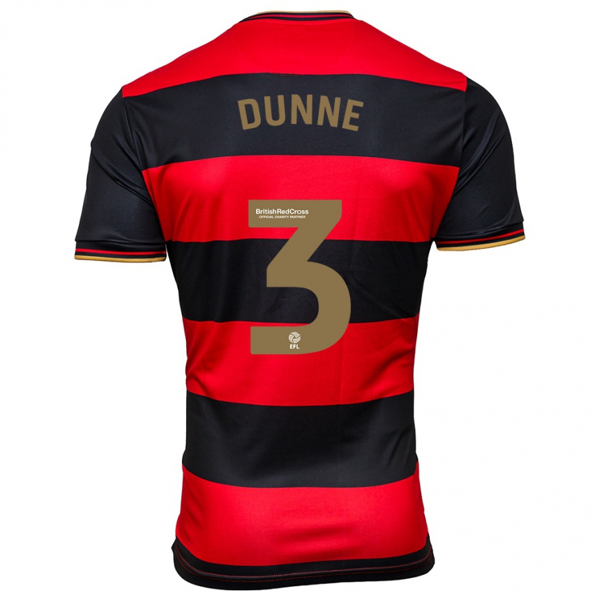 Kids Football Jimmy Dunne #3 Black Red Away Jersey 2023/24 T-Shirt Canada