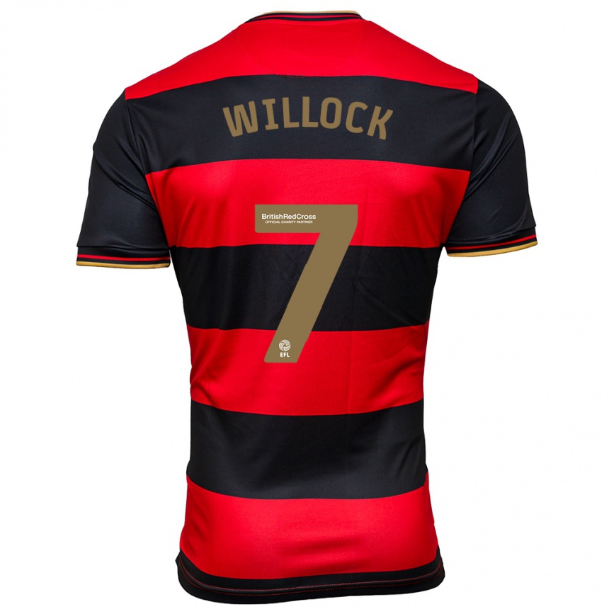 Kids Football Chris Willock #7 Black Red Away Jersey 2023/24 T-Shirt Canada