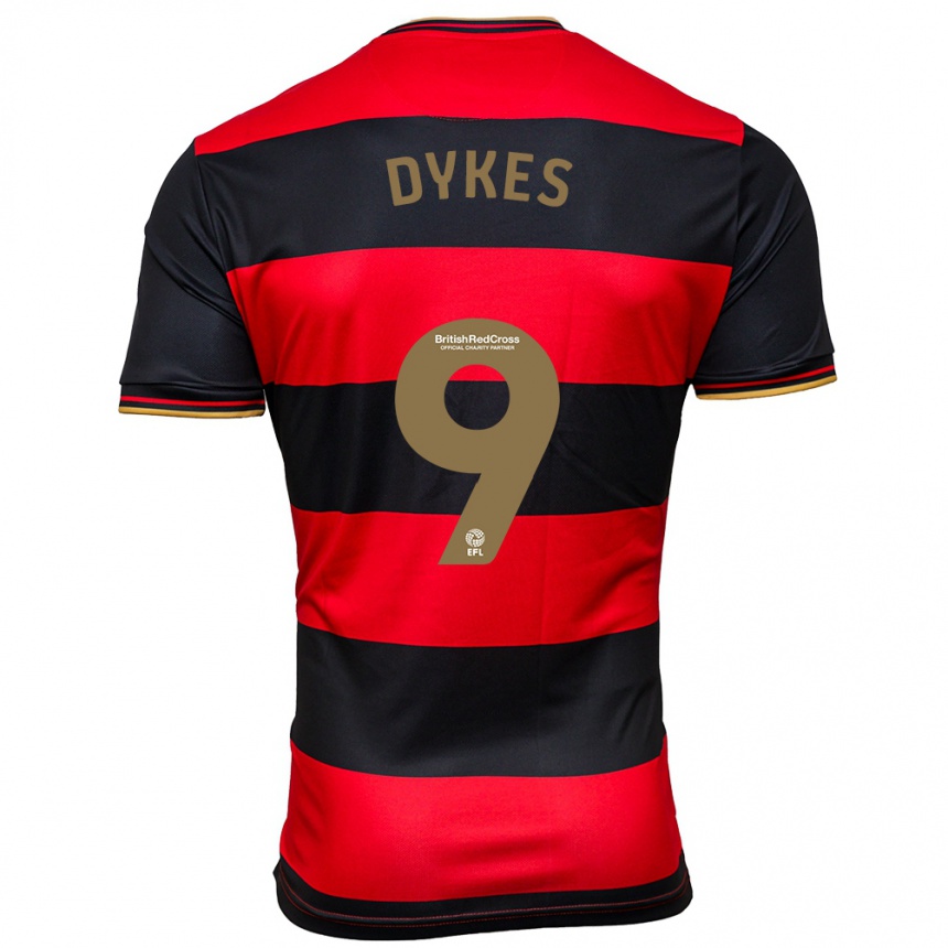 Kids Football Lyndon Dykes #9 Black Red Away Jersey 2023/24 T-Shirt Canada