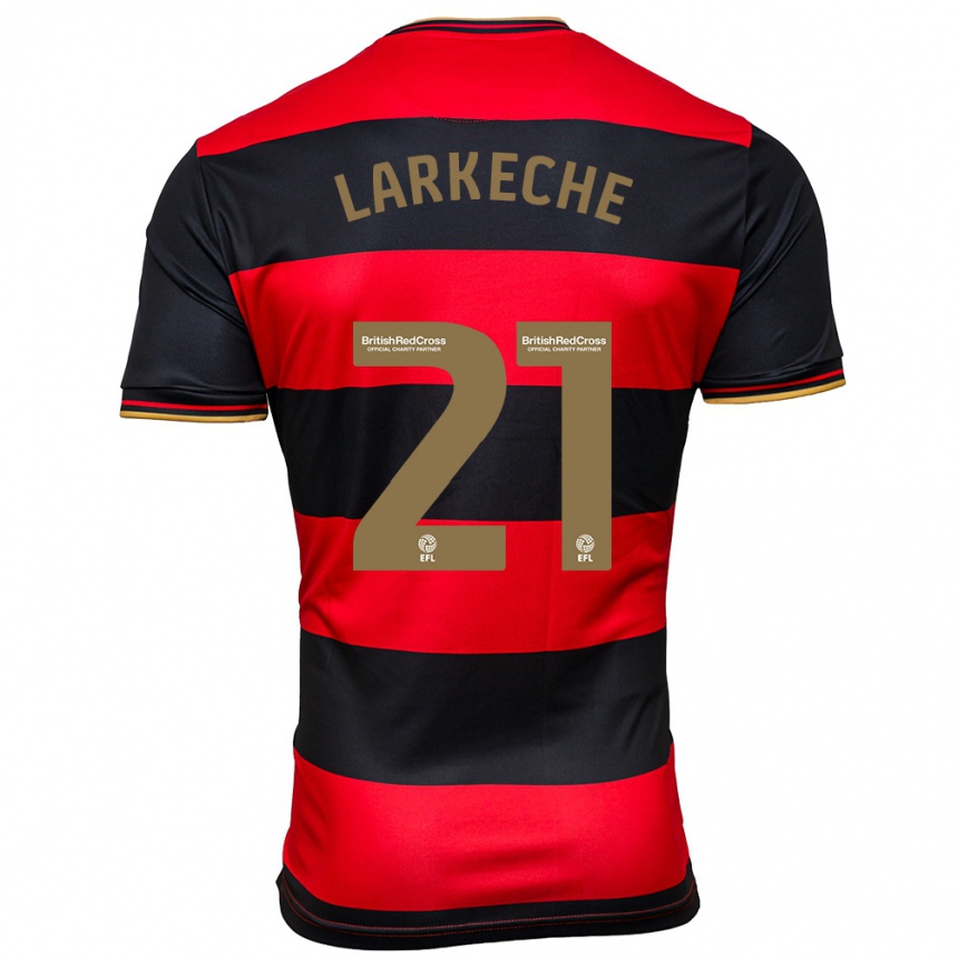 Kids Football Ziyad Larkeche #21 Black Red Away Jersey 2023/24 T-Shirt Canada