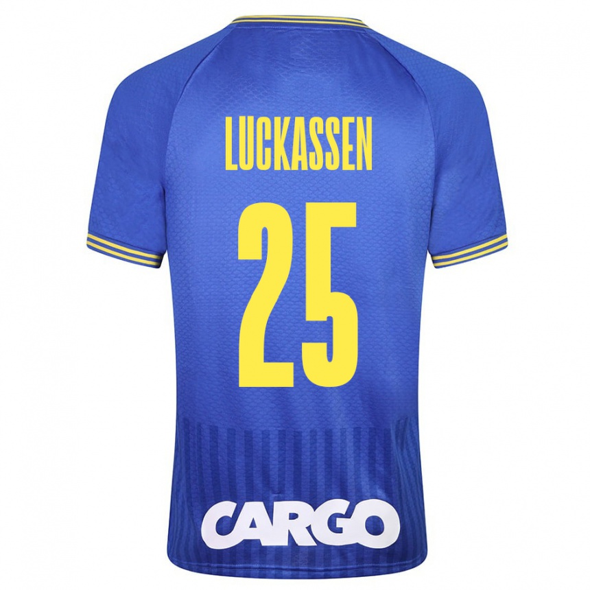 Enfant Football Maillot Derrick Luckassen #25 Bleu Tenues Extérieur 2023/24 Canada