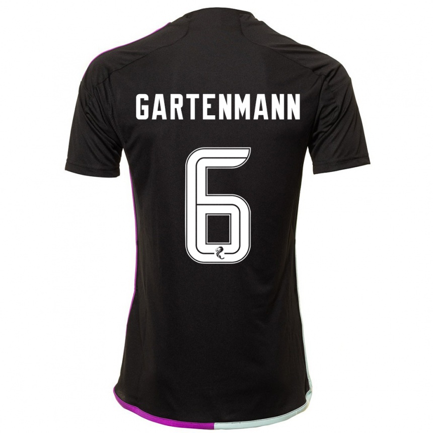 Kids Football Stefan Gartenmann #6 Black Away Jersey 2023/24 T-Shirt Canada