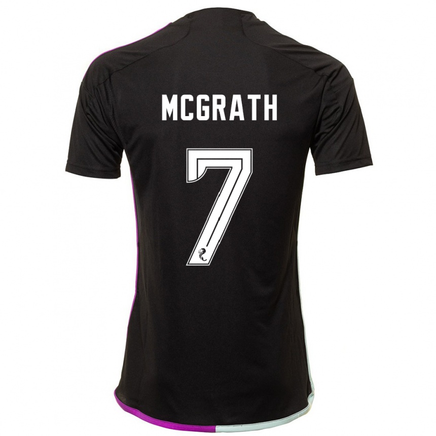 Kids Football Jamie Mcgrath #7 Black Away Jersey 2023/24 T-Shirt Canada