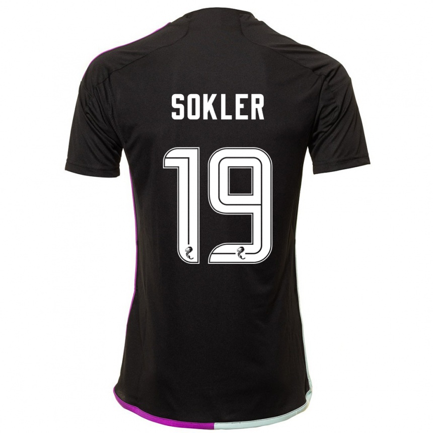 Kids Football Ester Sokler #19 Black Away Jersey 2023/24 T-Shirt Canada