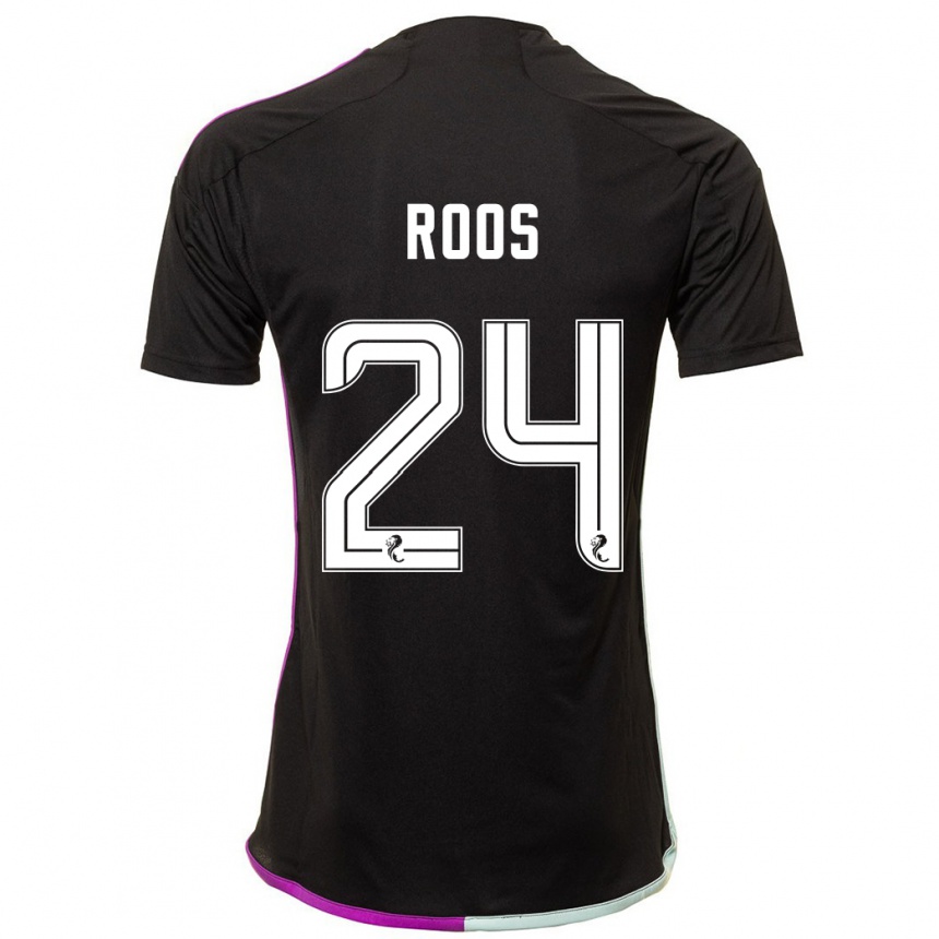 Enfant Football Maillot Kelle Roos #24 Noir Tenues Extérieur 2023/24 Canada