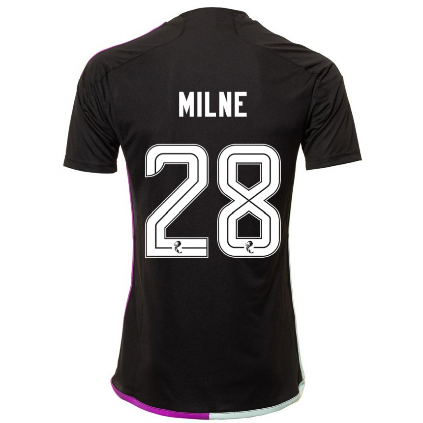 Kids Football Jack Milne #28 Black Away Jersey 2023/24 T-Shirt Canada