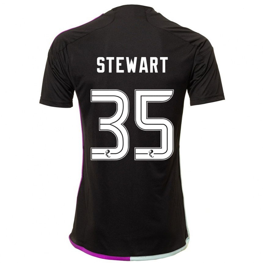 Kids Football Alfie Stewart #35 Black Away Jersey 2023/24 T-Shirt Canada