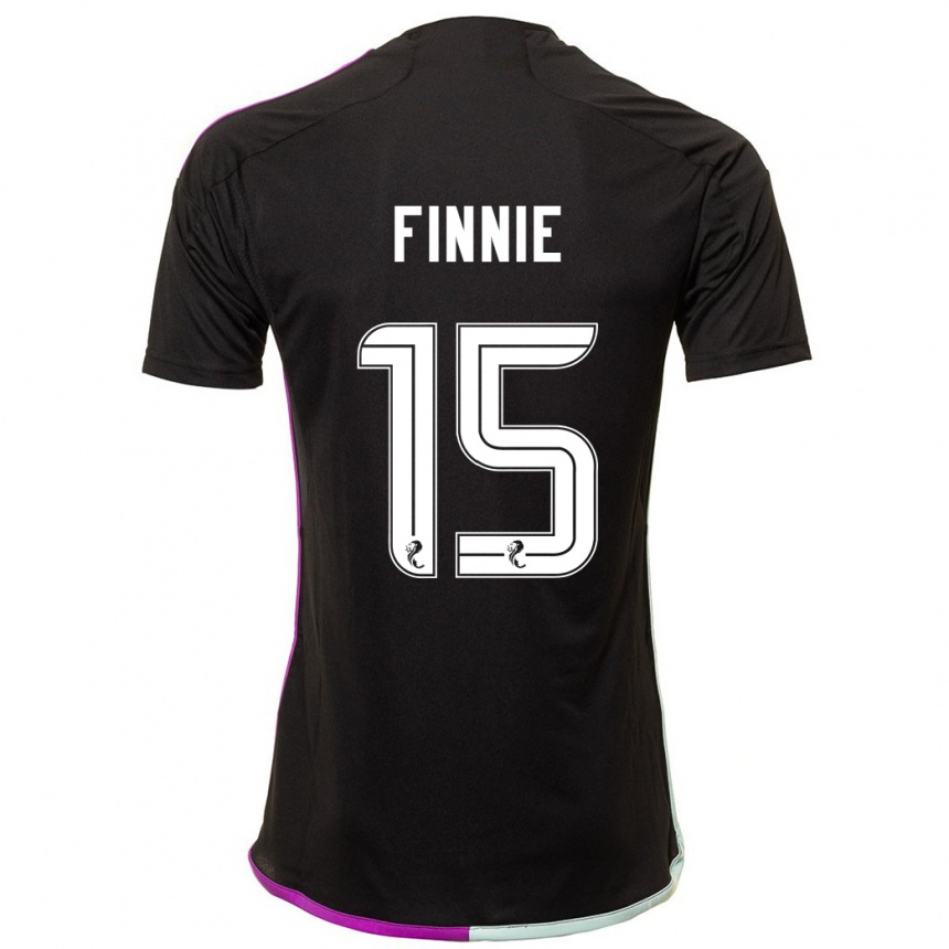 Kids Football Maddison Finnie #15 Black Away Jersey 2023/24 T-Shirt Canada