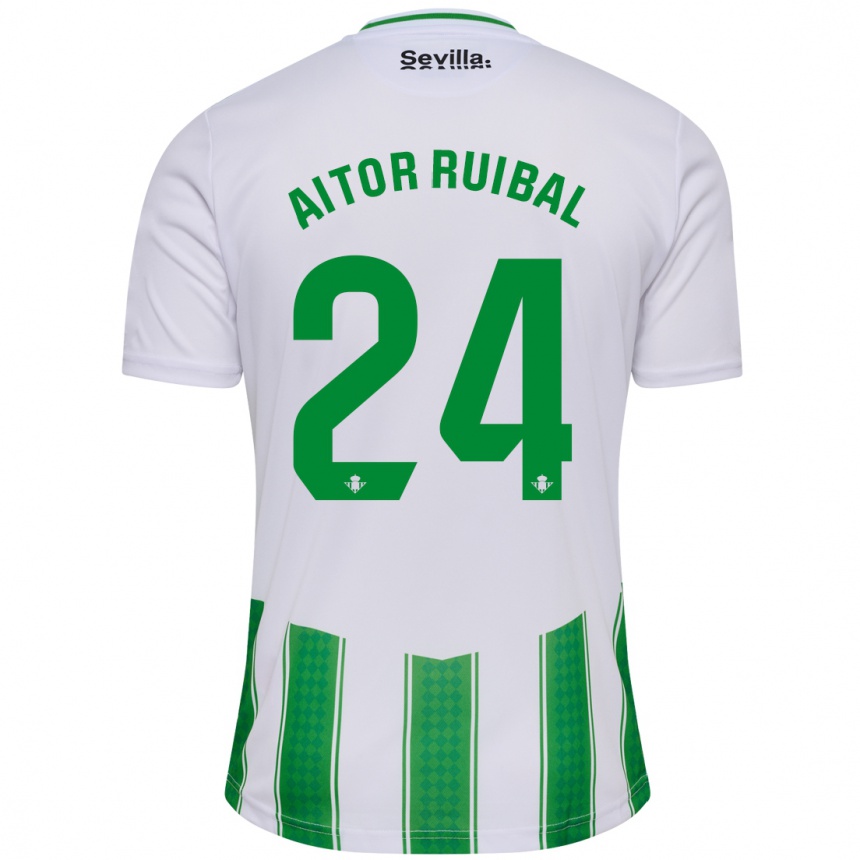 Homme Football Maillot Aitor Ruibal #24 Blanc Tenues Domicile 2023/24 Canada