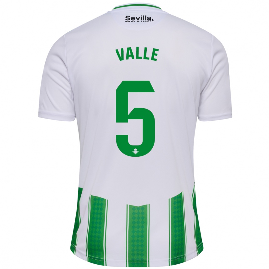 Homme Football Maillot María Valle López #5 Blanc Tenues Domicile 2023/24 Canada